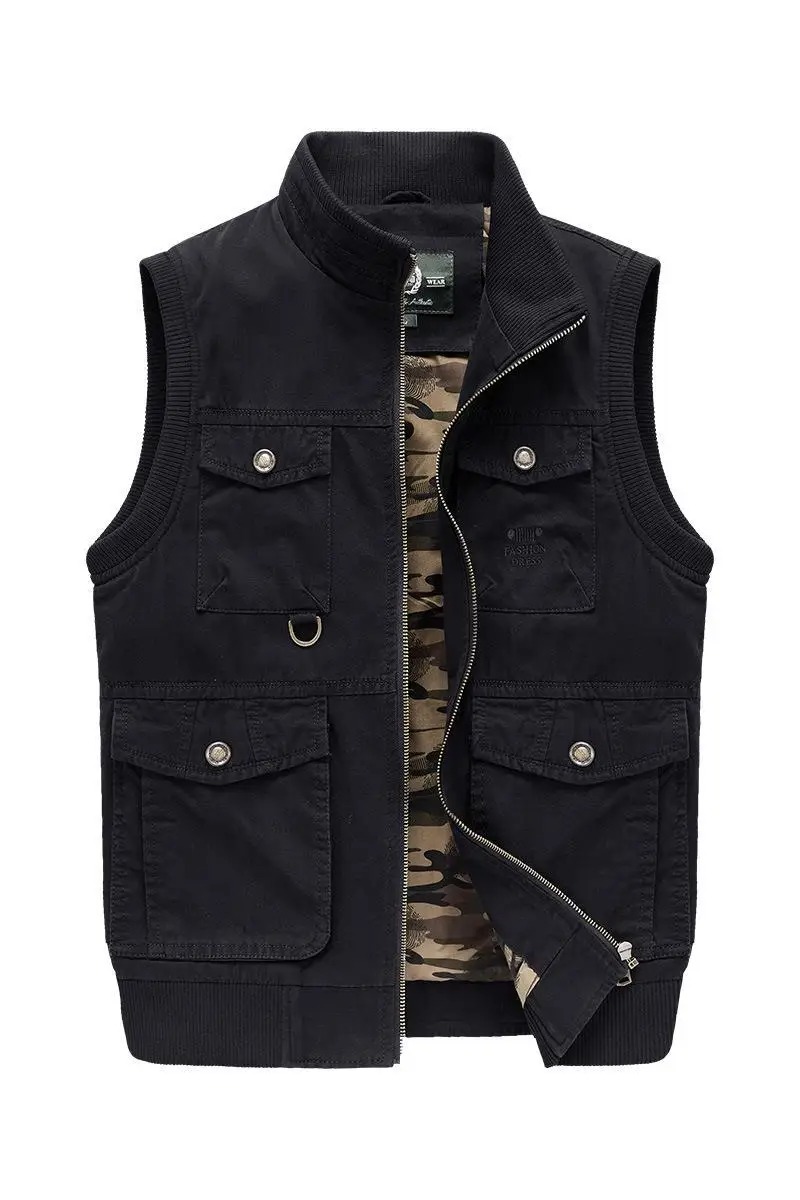 Men’s Cotton Travel Cargo Vest – Multi-Pocket Sleeveless Tactical Reporter Jacket (M–4XL) - Image 4