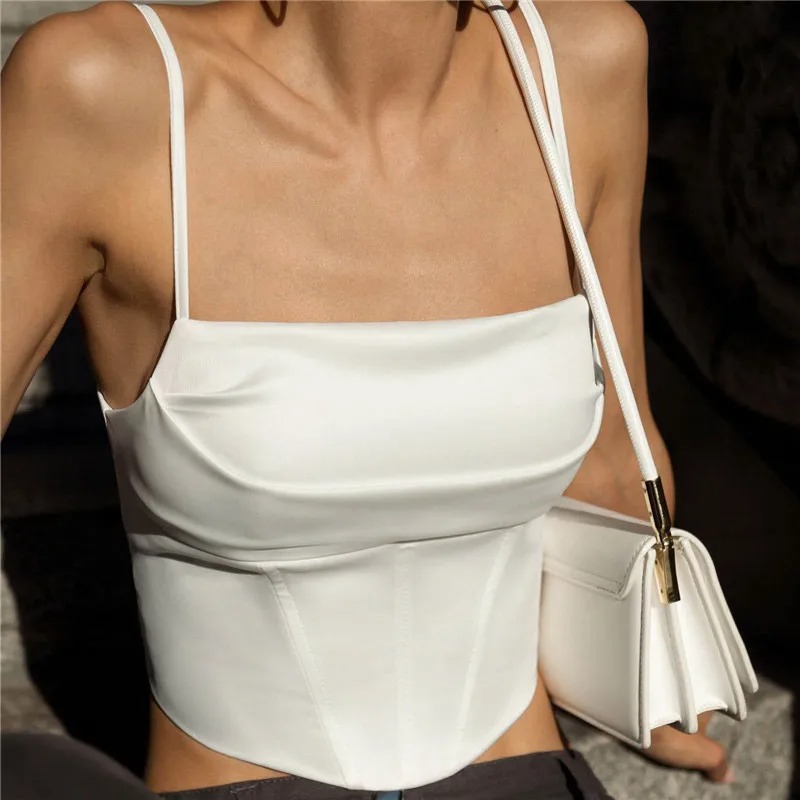 Spaghetti Strap Tank Top Sexy Backless Bandage Skinny Crop Tops Summer Elegant Lace Up Party Streetwear Women Camis - Image 2