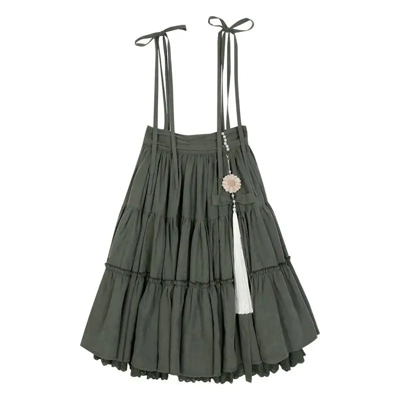 Chinese Lolita Dress Set Elegant Vintage Ruffle Skirt with White Blouse Autumn Winter Outfit - Image 2