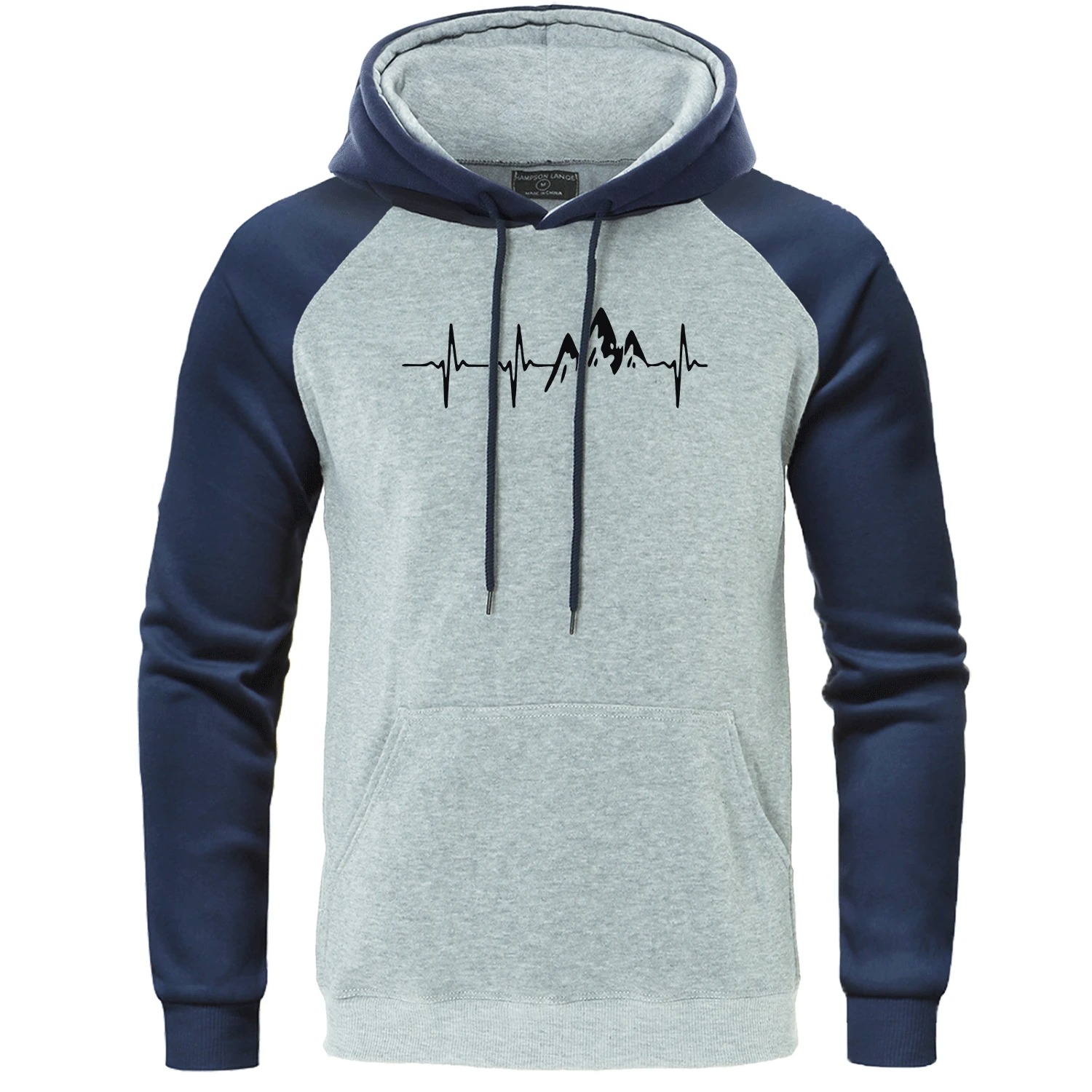 Mountain ECG Men’s Hoodie Funny Hip Hop Harajuku Streetwear Pullover Sweatshirt Autumn Casual Mens Hoodie - Image 4