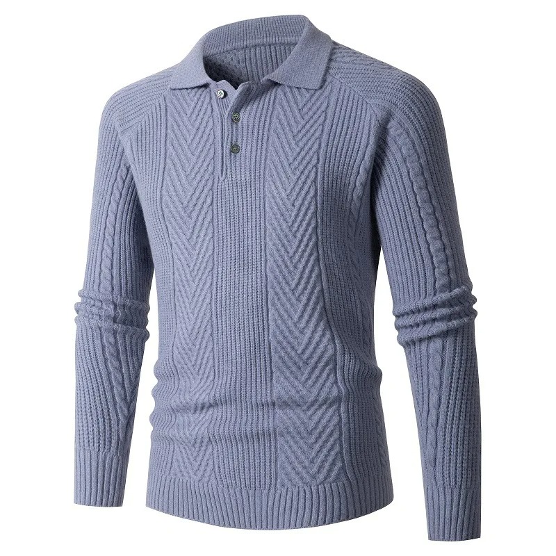 Men’s Winter Thick Polo Sweater – Warm Casual Lapel Shirt - Image 5