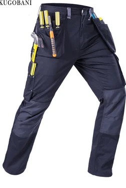 Men Functional Working Pants Multi Pocket Wear Resistant Welding Trousers - Image 3
